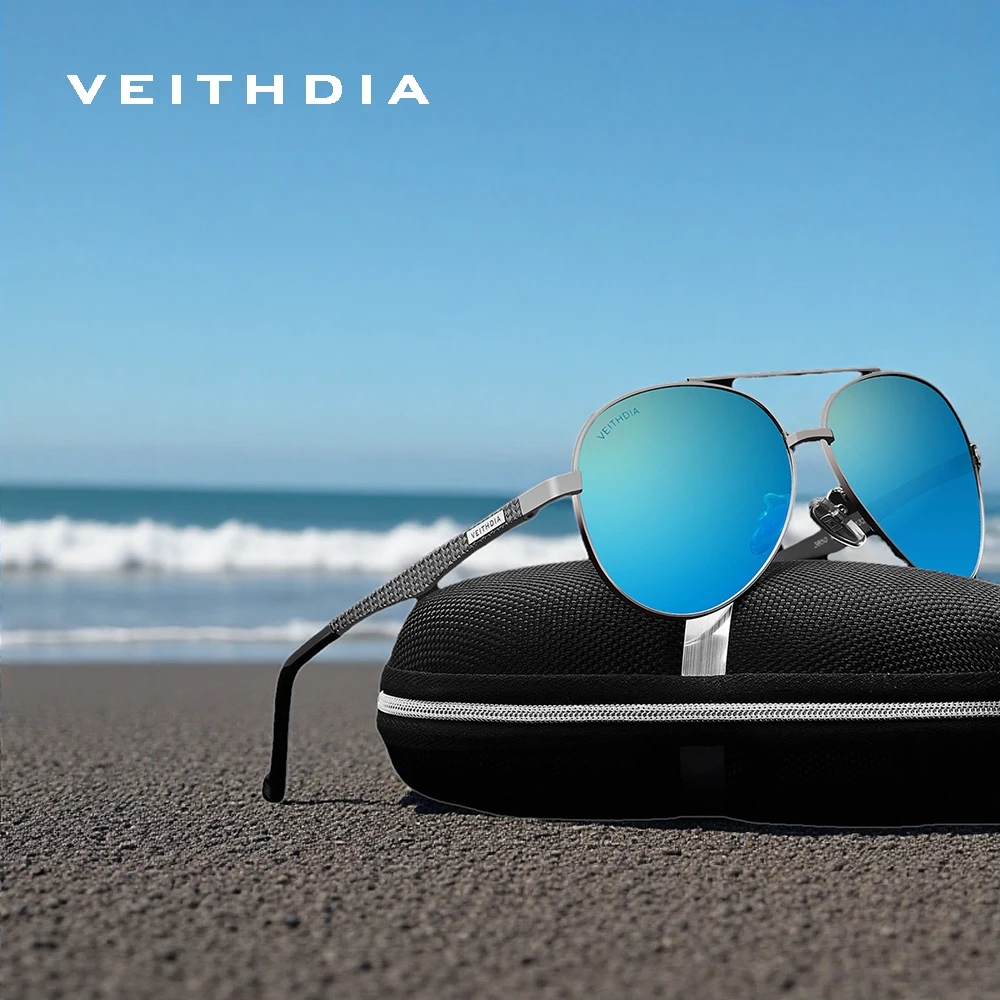 Sunglasses Aviator Polarized - VEITHDIA Pilot Sunglasses Aluminum Frame Style
